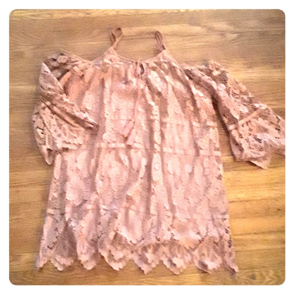 Rose colored lace dress
